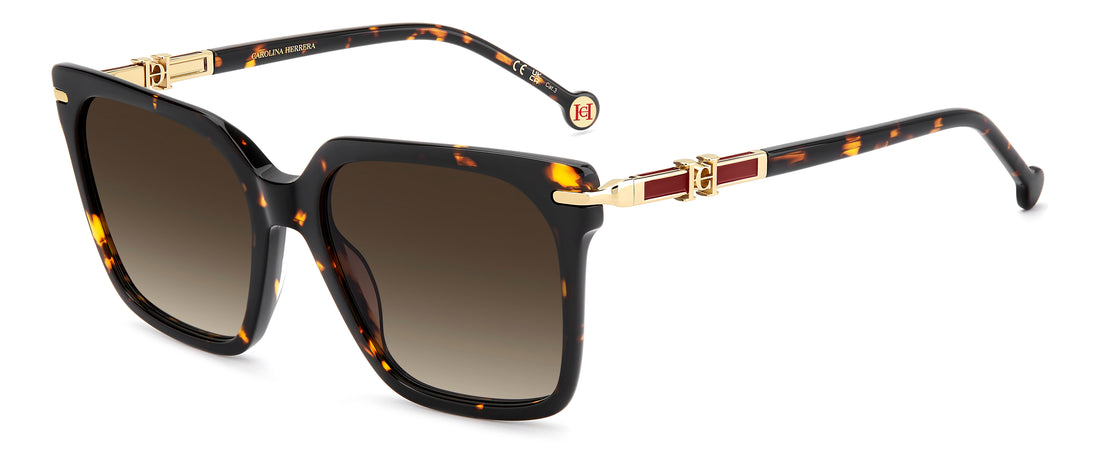 Solbriller carolina herrera her 0421/s 086 ha havana square femenino størrelse 56mm - Hovedvisning