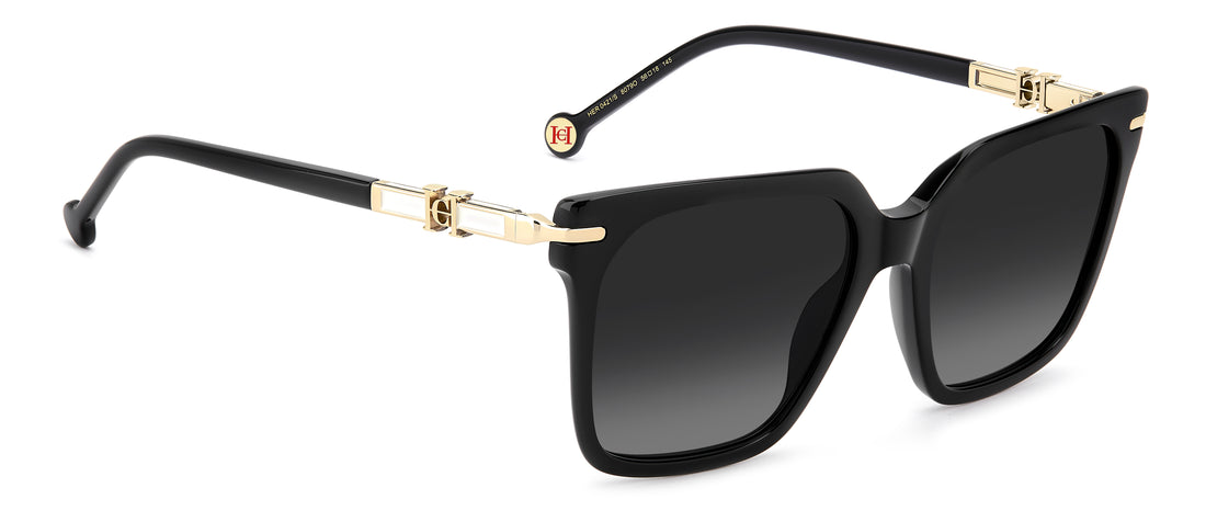 Solbriller carolina herrera her 0421/s 807 9o negro square femenino størrelse 56mm - Detaljeret visning