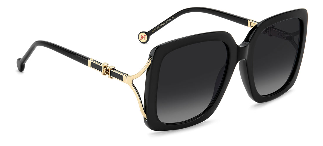 Solbriller carolina herrera her 0420/s 807 9o negro square femenino størrelse 56mm - Detaljeret visning