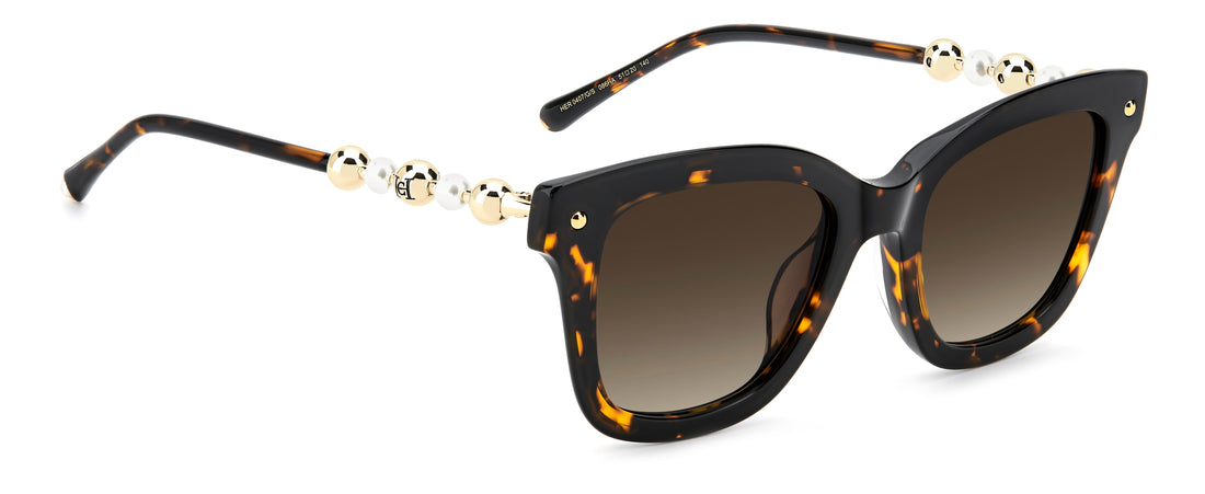 Solbriller carolina herrera her 0407/g/s 086 ha havana rectangular femenino størrelse 51mm - Detaljeret visning