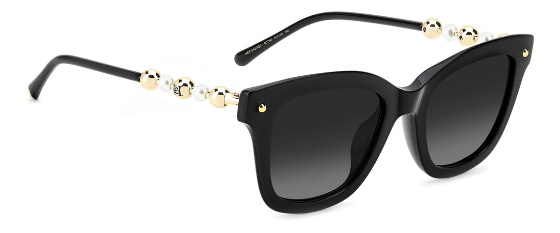 Solbriller carolina herrera her 0407/g/s 807 9o negro rectangular femenino størrelse 51mm - Detaljeret visning