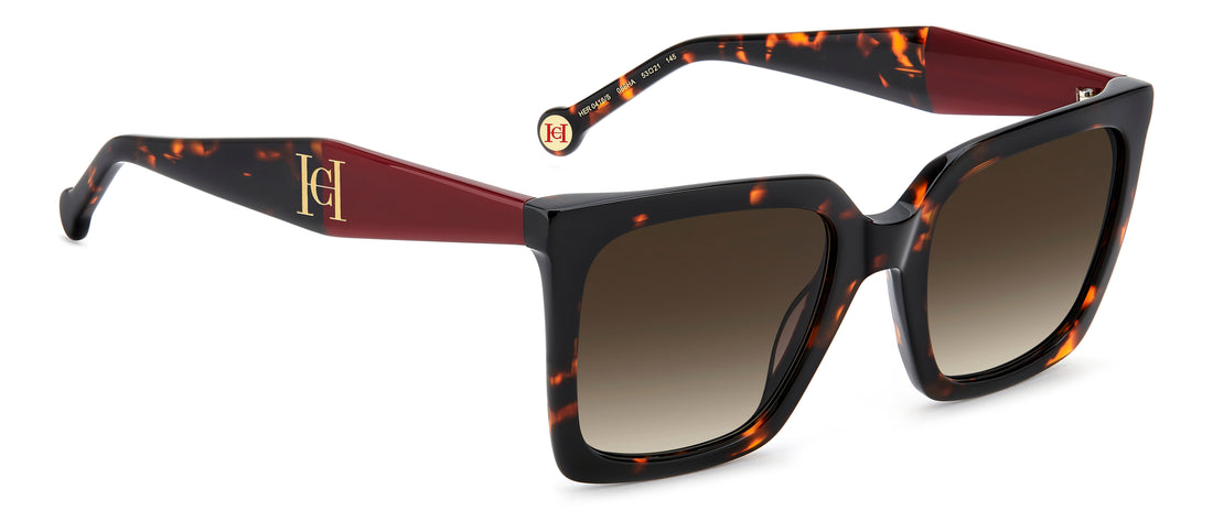 Solbriller carolina herrera her 0416/s 086 ha havana square femenino størrelse 53mm - Detaljeret visning