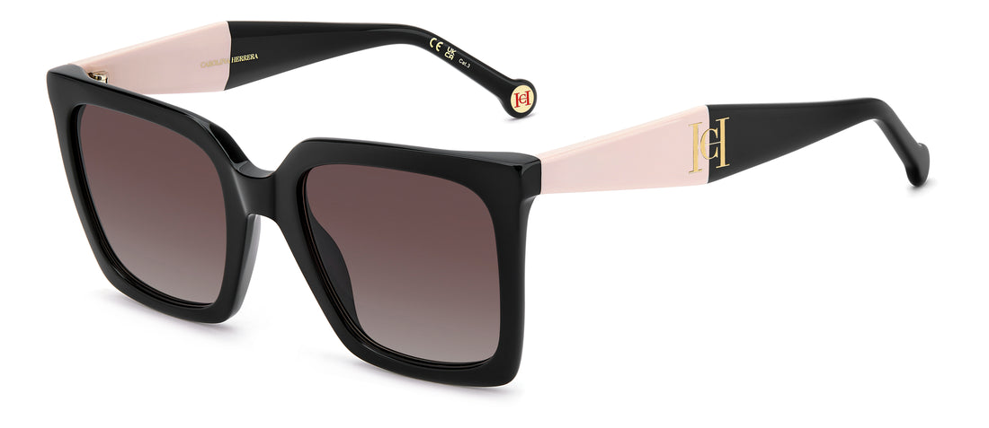 Solbriller carolina herrera her 0416/s 0wm ha negro square femenino størrelse 53mm - Hovedvisning