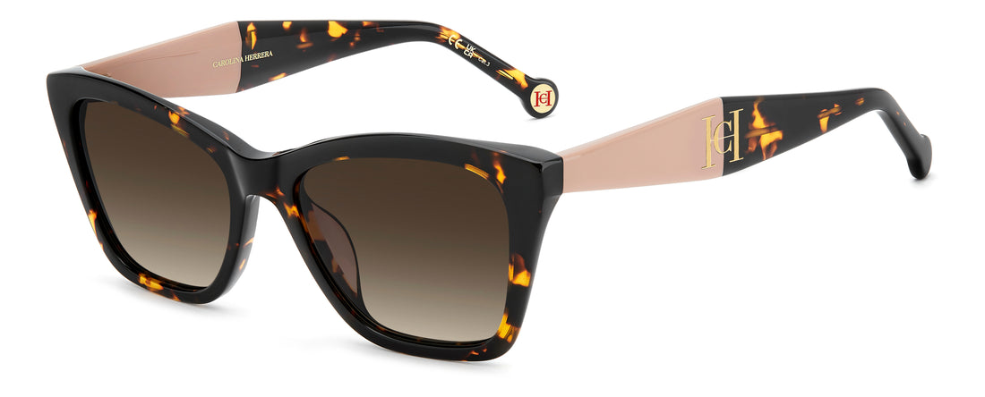 Solbriller carolina herrera her 0417/g/s 086 ha havana rectangular femenino størrelse 54mm - Hovedvisning