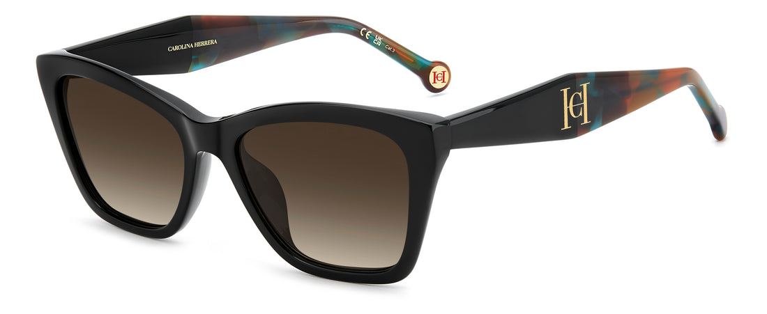Solbriller carolina herrera her 0417/g/s 807 ha negro rectangular femenino størrelse 54mm - Hovedvisning
