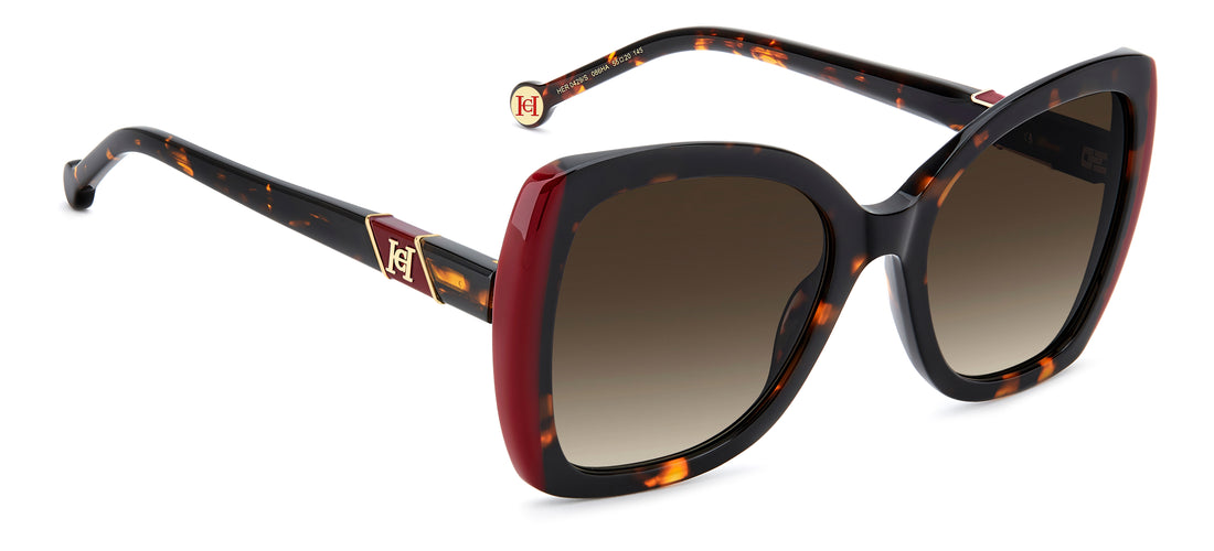 Solbriller carolina herrera her 0429/s 086 ha havana square femenino størrelse 55mm - Detaljeret visning