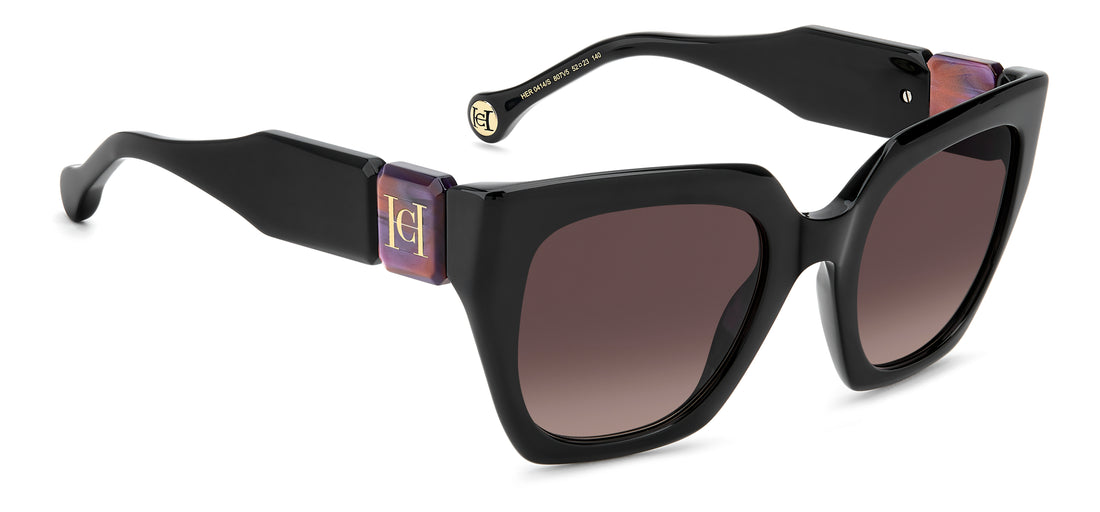 Solbriller carolina herrera her 0414/s 807 v5 negro square femenino størrelse 52mm - Detaljeret visning