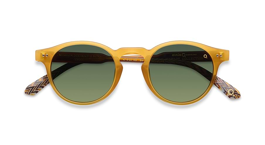 Sunglasses etnia barcelona mission district sun ii ywgr amarillo round unisex size 47mm - Detailed view