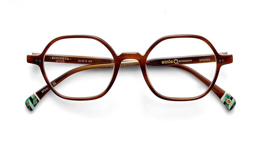 Óculos graduados etnia barcelona binibeca hvgr havana unisex tamanho 50mm - Vista de detalhe