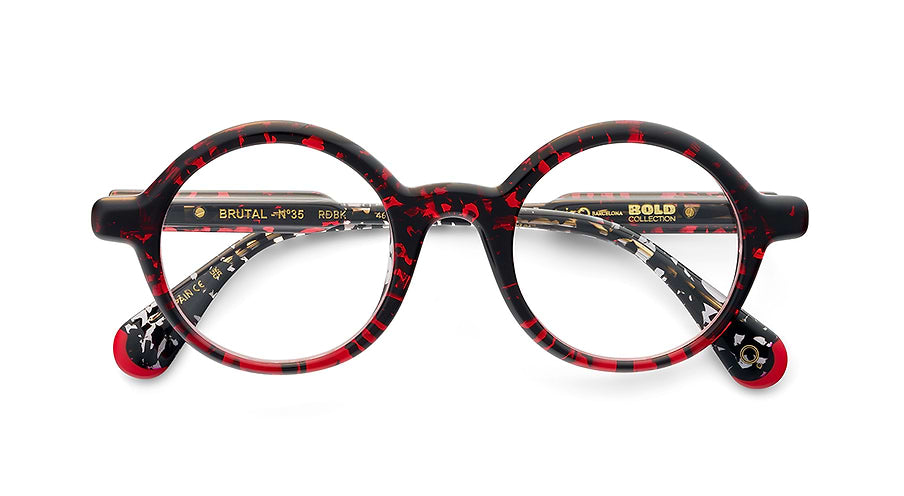 Óculos graduados etnia barcelona brutal no.35 rdbk rojo unisex tamanho 46mm - Vista de detalhe