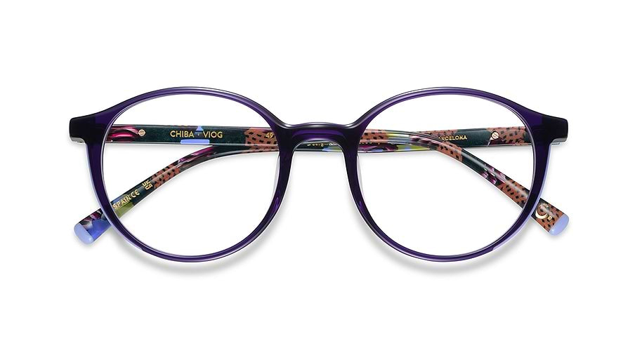 Óculos graduados etnia barcelona chiba viog violeta femenino tamanho 49mm - Vista de detalhe