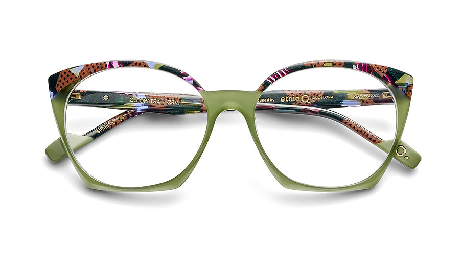 Óculos graduados etnia barcelona cleopatra grvi verde femenino tamanho 56mm - Vista de detalhe