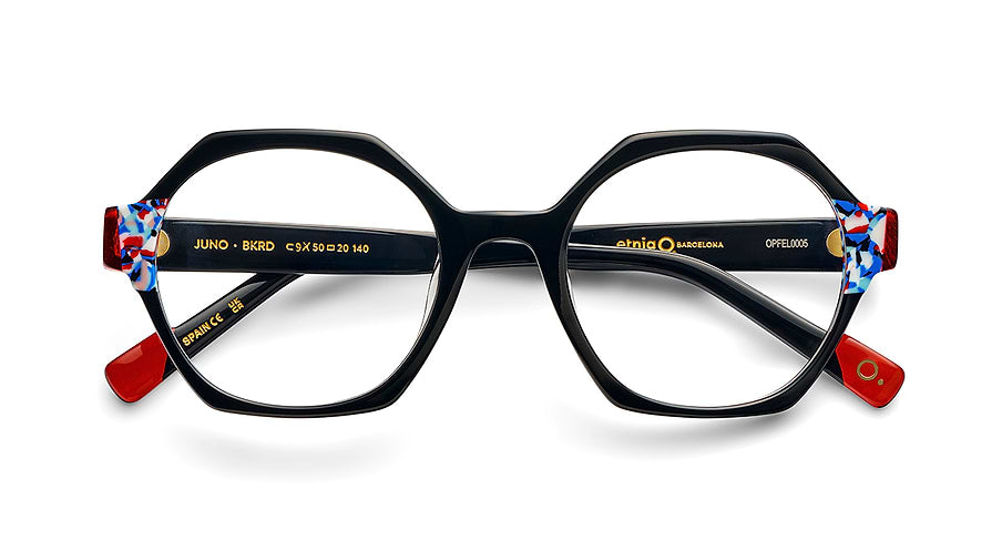 Óculos graduados etnia barcelona juno bkrd negro femenino tamanho 50mm - Vista de detalhe