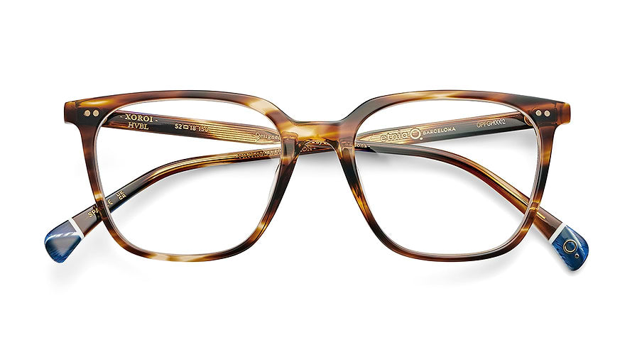 Óculos graduados etnia barcelona xoroi hvbl havana unisex tamanho 52mm - Vista de detalhe
