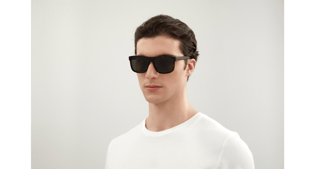 Óculos de sol gucci gg0010s 003 havana square masculino tamanho 58mm - Vista de detalhe