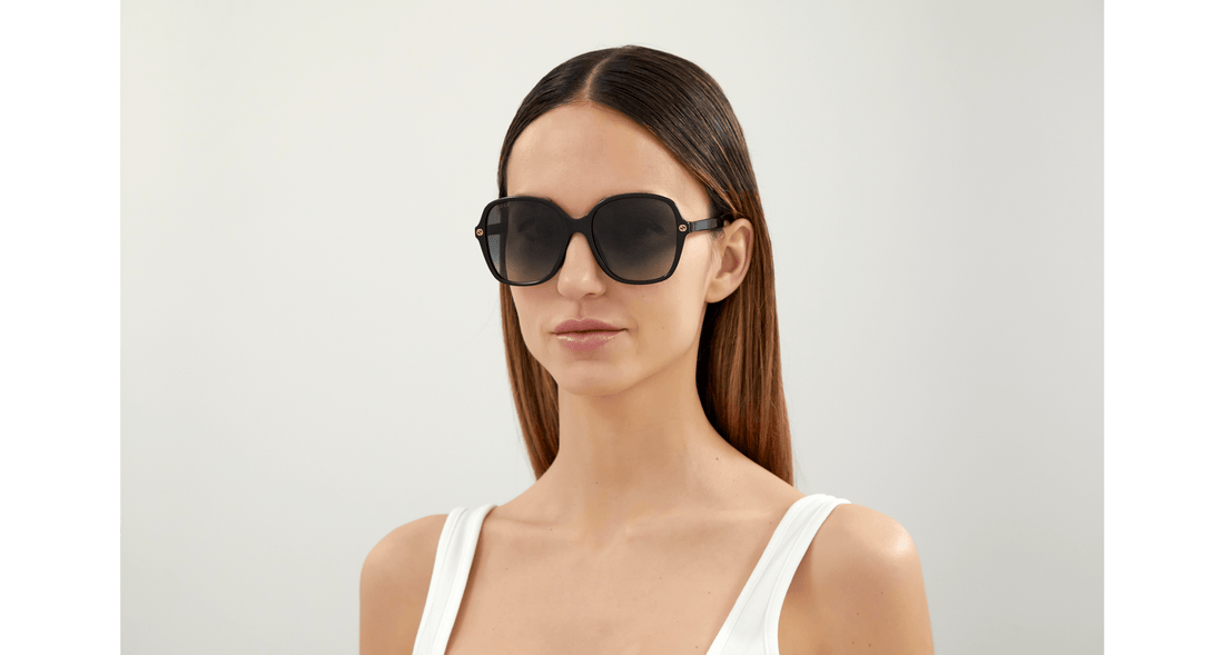 Sonnenbrillen gucci gg0092s 001 negro femenino größe 55mm - Detailansicht
