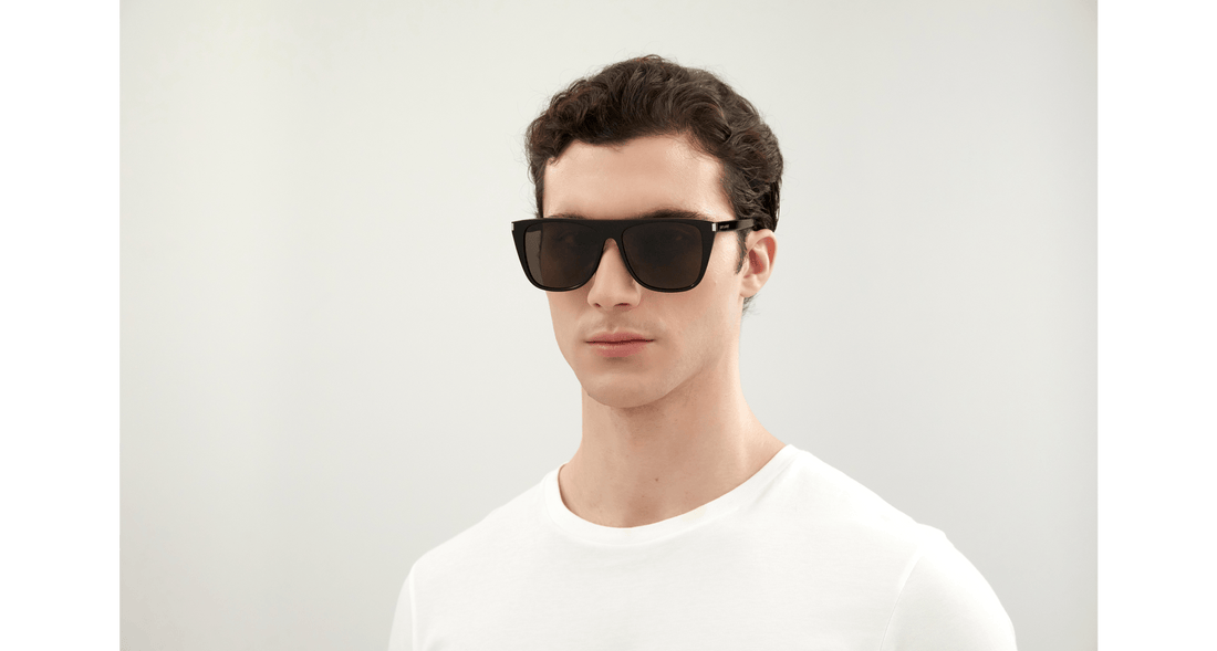 Óculos de sol saint laurent sl 1/f 001 rectangular / squared unisex tamanho 58mm - Vista de detalhe