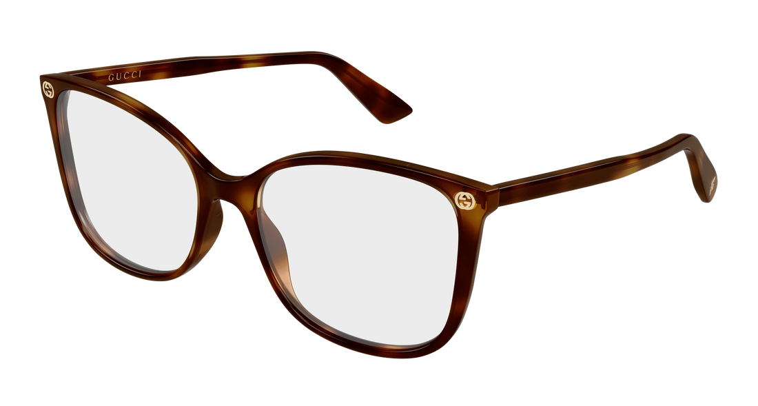 Brillen gucci gg0026o 009 havana cat eye femenino größe 55mm - Hauptansicht