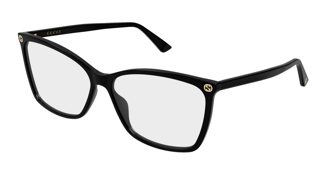 Brillen gucci gg0025o 008 negro cat eye femenino größe 58mm - Hauptansicht