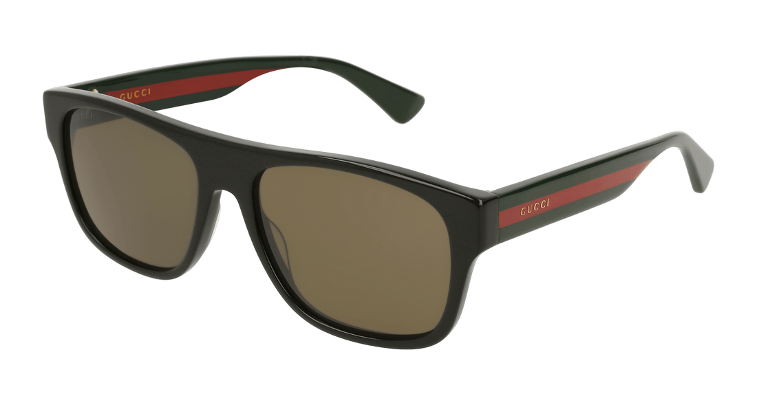 Lunettes de soleil gucci gg0341s 002 negro rectangular masculino taille 56mm - Vue principale