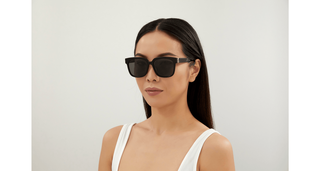 Óculos de sol saint laurent sl m40/f 003 square femenino tamanho 55mm - Vista de detalhe