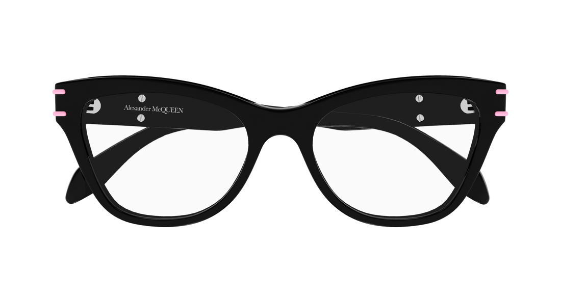 Óculos graduados alexander mcqueen am0401o 003 femenino tamanho 53mm - Vista de detalhe