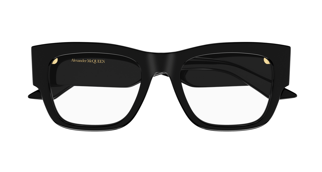 Óculos graduados alexander mcqueen am0436o 001 femenino tamanho 52mm - Vista de detalhe