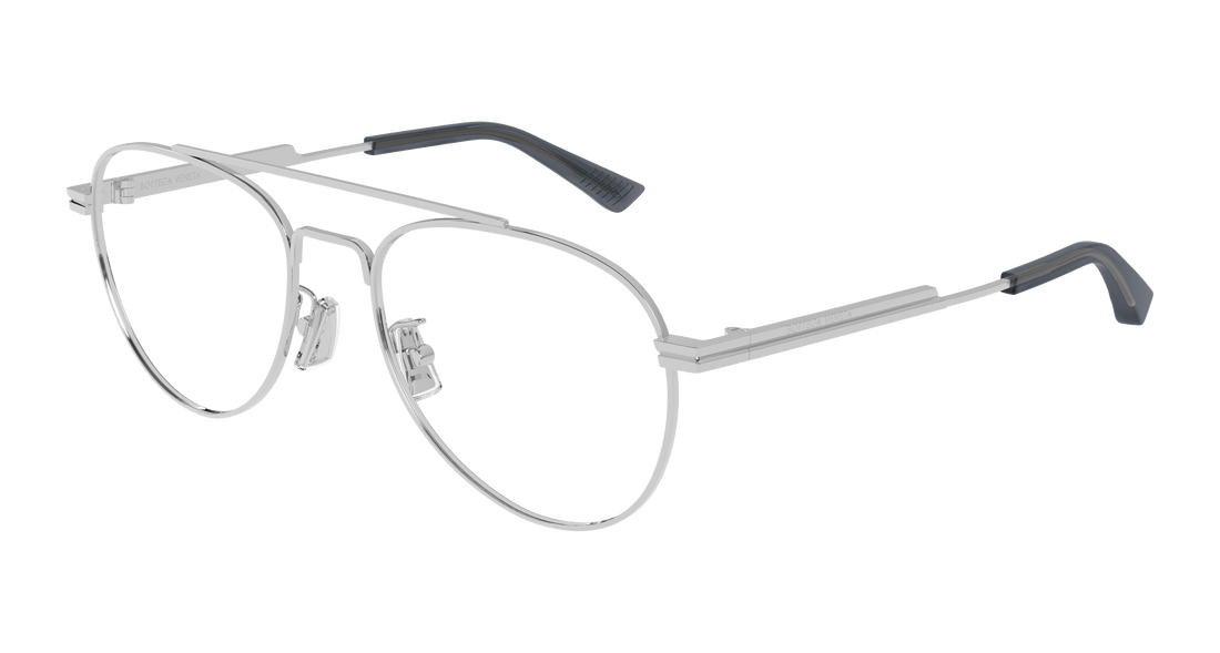 Occhiali da vista bottega veneta bv1340ok 002 plateado pilot/navigator unisex taglia 54mm - Vista principale