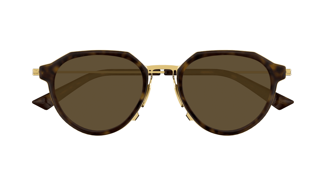 Óculos de sol bottega veneta bv1331s 002 havana round/oval/panthos unisex tamanho 50mm - Vista de detalhe