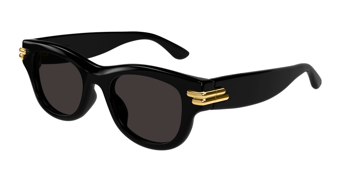 Óculos de sol bottega veneta bv1323sk 001 negro rectangular / squared unisex tamanho 52mm - Vista principal
