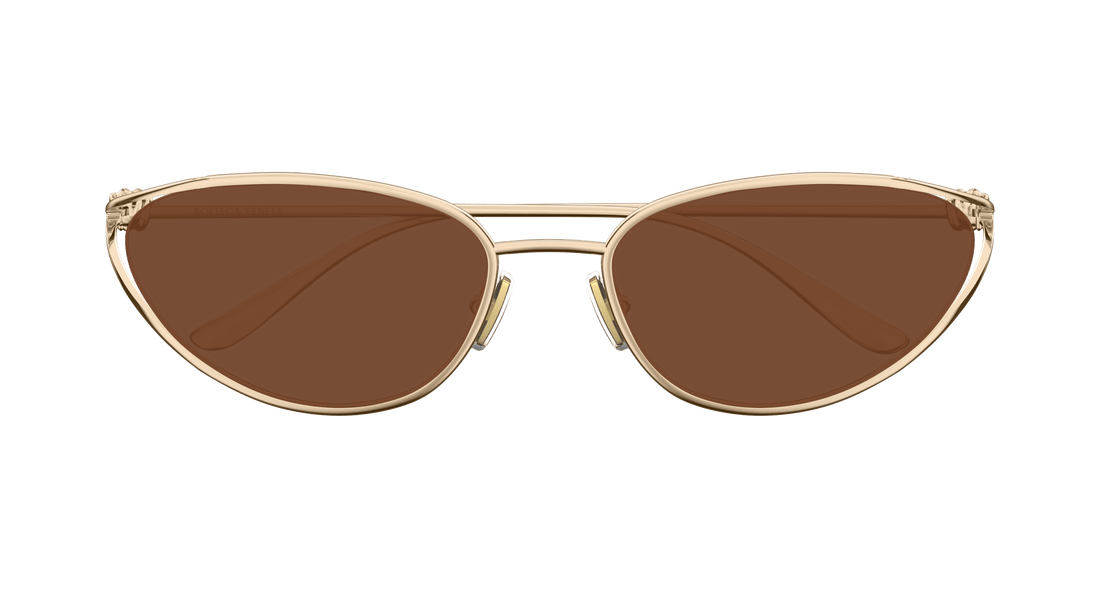 Óculos de sol bottega veneta bv1330s 003 dorado cat eye femenino tamanho 57mm - Vista de detalhe