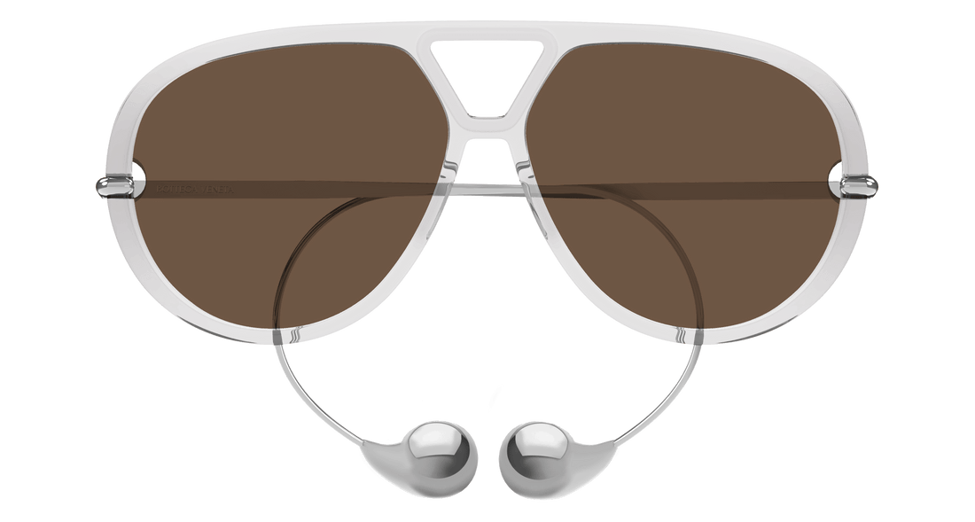 Óculos de sol bottega veneta bv1273s 009 gris pilot femenino tamanho 63mm - Vista de detalhe