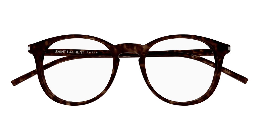 Occhiali da vista saint laurent sl 106 018 havana round/oval/panthos unisex taglia 50mm - Vista dettagliata