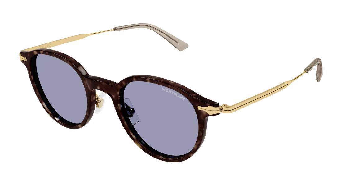 Gafas de sol montblanc mb0362s 002 havana round/oval/panthos masculino talla 49mm - Vista principal