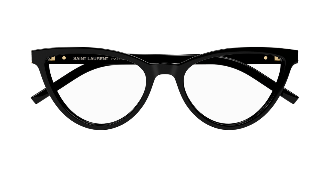 Óculos graduados saint laurent sl m138 001 negro cat eye femenino tamanho 55mm - Vista de detalhe