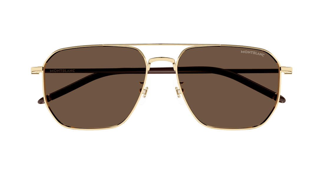 Gafas de sol montblanc mb0367sa 003 dorado pilot/navigator masculino talla 60mm - Vista de detalle