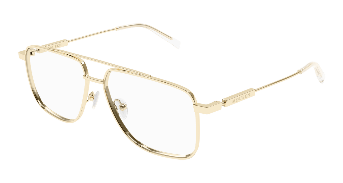 Brillen alexander mcqueen am0480o 002 dorado pilot/navigator unisex maat 57mm - Hoofdaanzicht