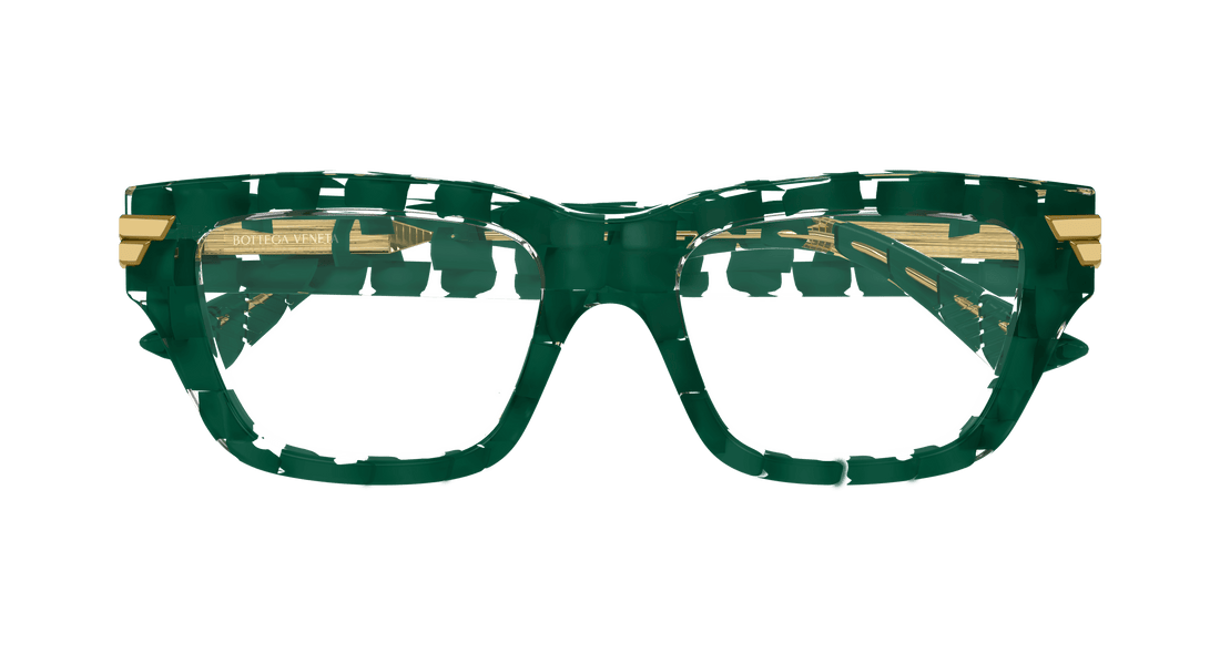 Óculos graduados bottega veneta bv1190o 005 verde rectangular / squared femenino tamanho 50mm - Vista de detalhe