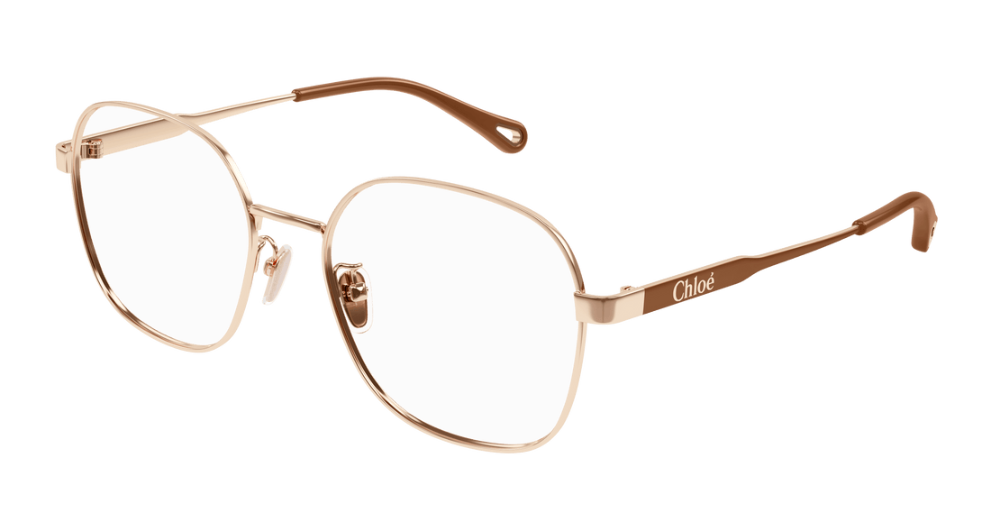 Briller chloé ch0274oa 003 dorado round/oval/panthos femenino størrelse 54mm - Hovedvisning