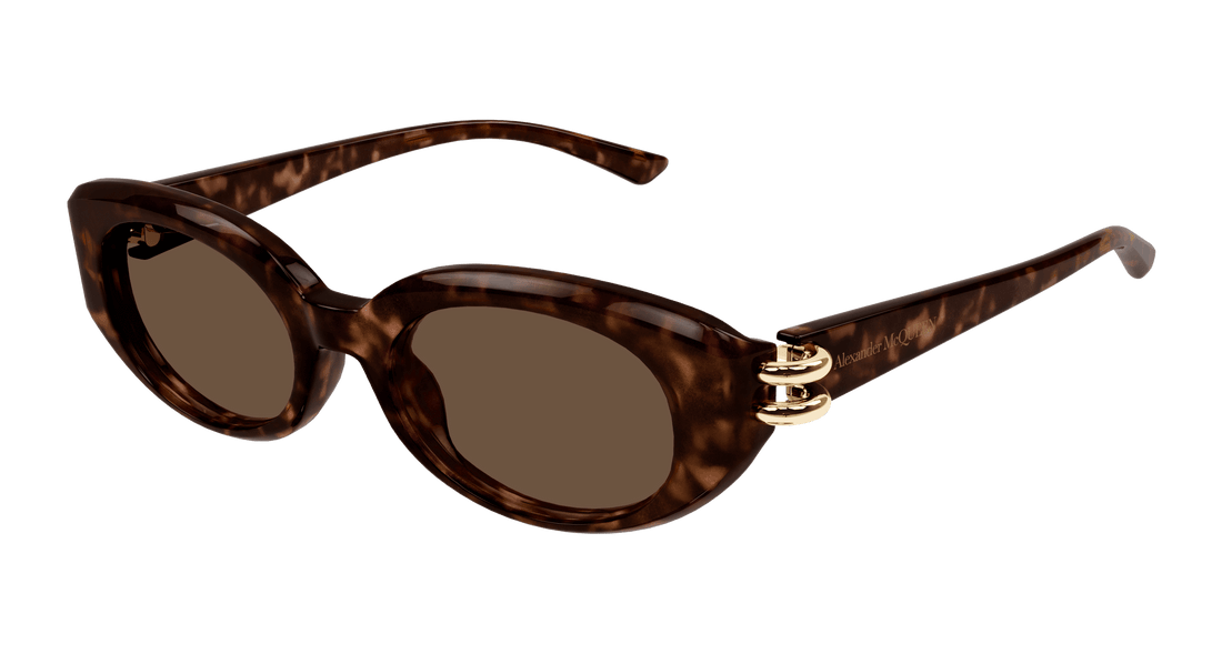 Óculos de sol alexander mcqueen am0469s 002 havana round/oval/panthos femenino tamanho 50mm - Vista principal