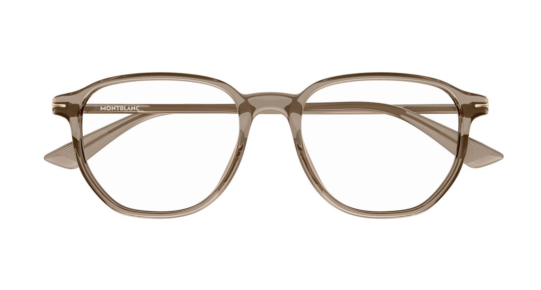 Prescription glasses montblanc mb0366o 005 marron rectangular / squared masculino size 51mm - Detailed view