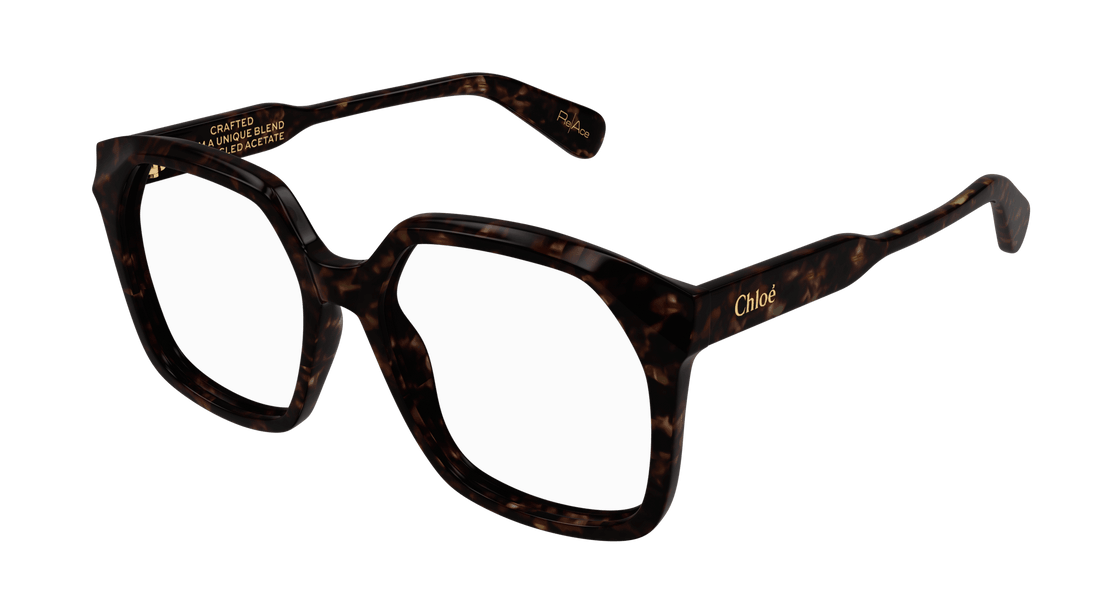 Óculos graduados chloé ch0263o 002 havana rectangular / squared femenino tamanho 55mm - Vista principal