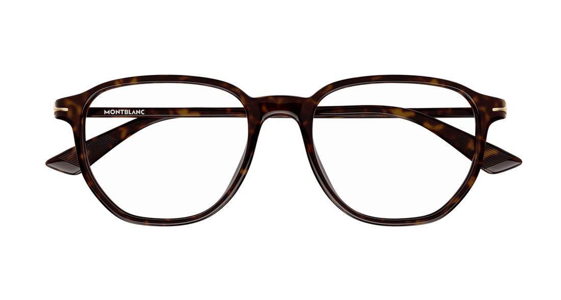 Brillen montblanc mb0366o 002 havana rectangular / squared masculino größe 51mm - Detailansicht