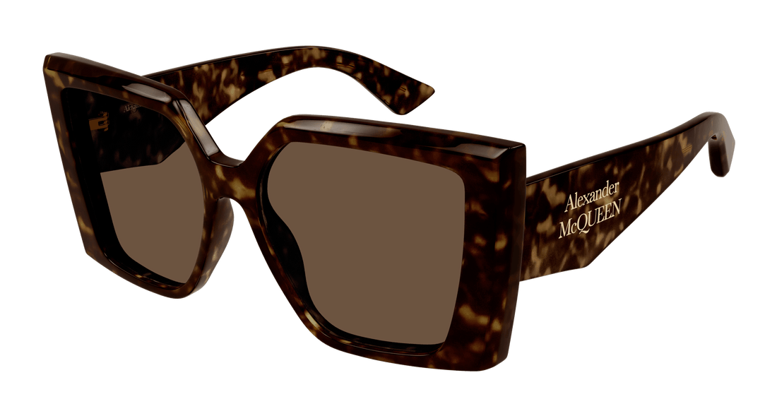 Óculos de sol alexander mcqueen am0467s 002 havana rectangular / squared femenino tamanho 56mm - Vista principal