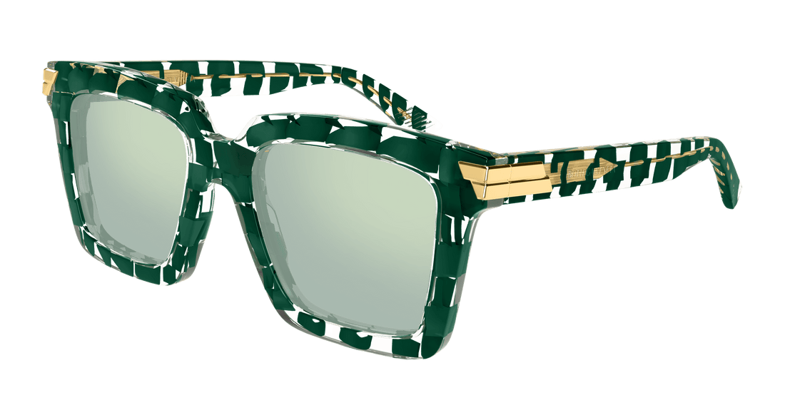 Óculos de sol bottega veneta bv1005s 010 verde rectangular / squared femenino tamanho 53mm - Vista principal