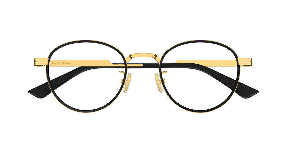 Óculos graduados bottega veneta bv1337oj 001 dorado round/oval/panthos unisex tamanho 48mm - Vista de detalhe