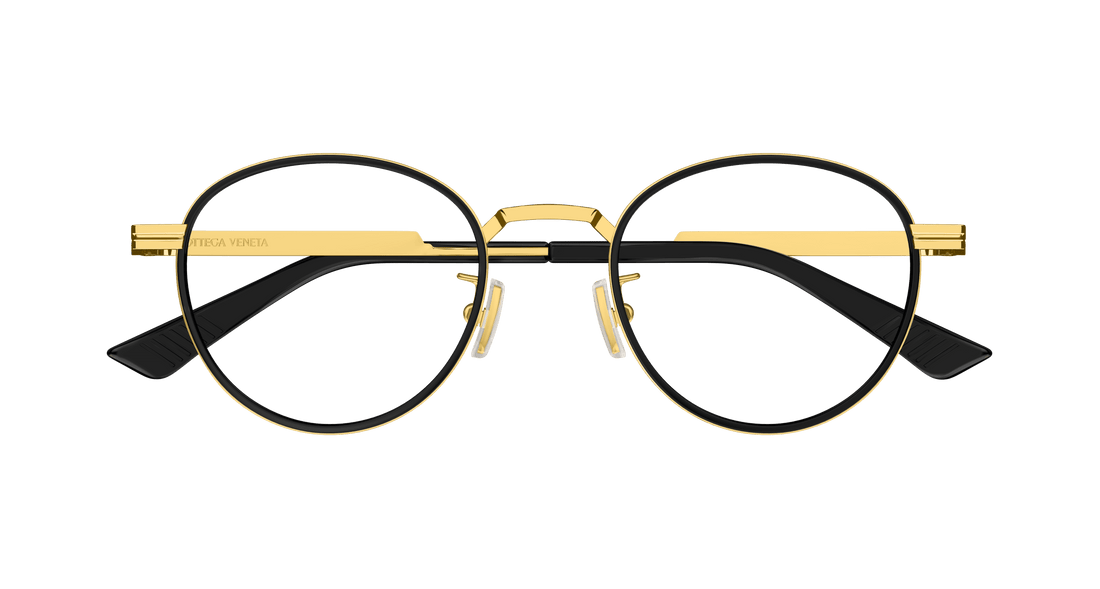 Óculos graduados bottega veneta bv1337oj 001 dorado round/oval/panthos unisex tamanho 48mm - Vista de detalhe