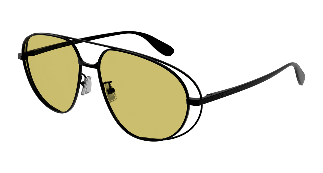 Óculos de sol bottega veneta bv1344s 002 negro pilot/navigator unisex tamanho 61mm - Vista principal