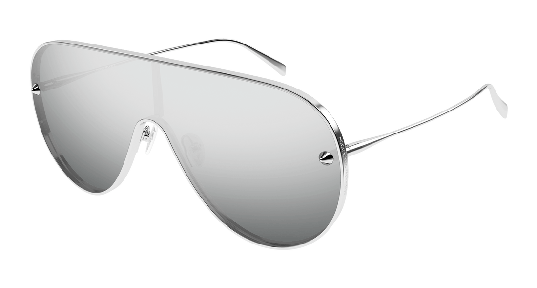 Óculos de sol alexander mcqueen am0481s 004 plateado pilot/navigator unisex tamanho 99mm - Vista principal