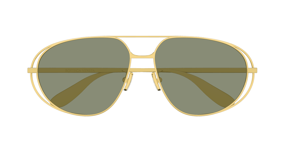 Óculos de sol bottega veneta bv1344s 001 dorado pilot/navigator unisex tamanho 61mm - Vista de detalhe